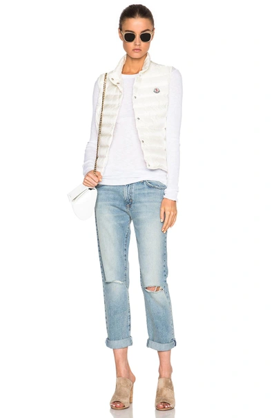 Shop Moncler Liane Polyamide Vest In White.  In Cream