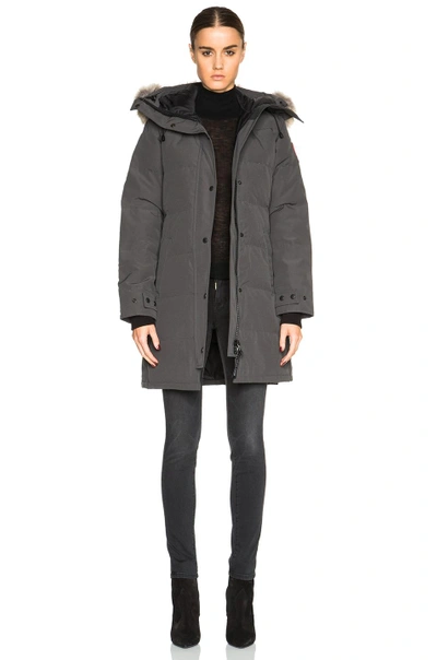 Shop Canada Goose Shelburne Parka With Coyote Fur In Graphite
