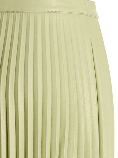Shop Proenza Schouler White Label Pleated Leather Fabric Skirt In Green