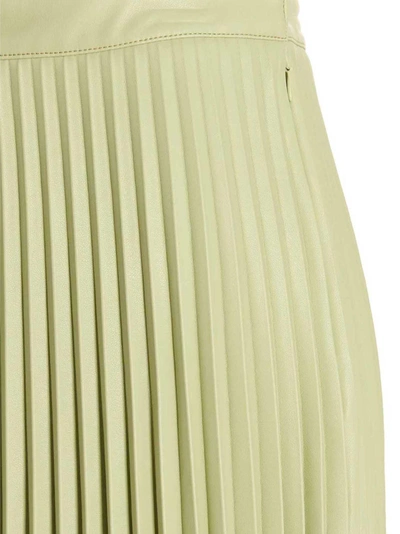 Shop Proenza Schouler White Label Pleated Leather Fabric Skirt In Green