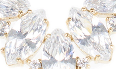 Shop Cz By Kenneth Jay Lane Marquise Cz Cluster Y-necklace In Clear/gold