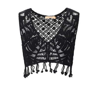 Shop Twinset Black Crochet Top