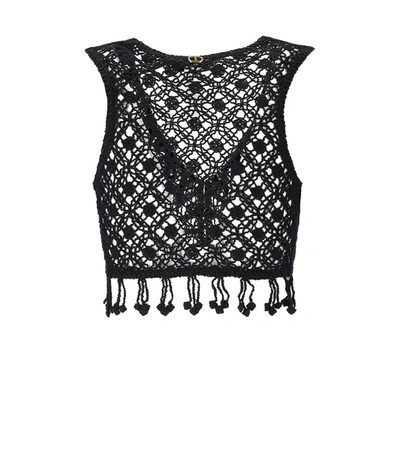 Shop Twinset Black Crochet Top