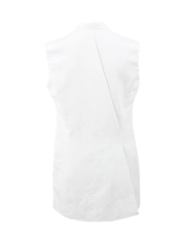 Shop Stella Mccartney Asymmetrical Washed Cotton Vest In White
