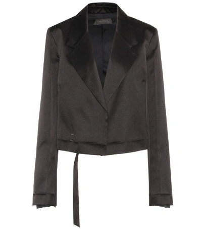 Calvin Klein Collection Gilson Satin Jacket In Black