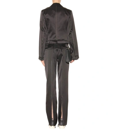 Shop Calvin Klein Collection Gilson Satin Jacket In Black