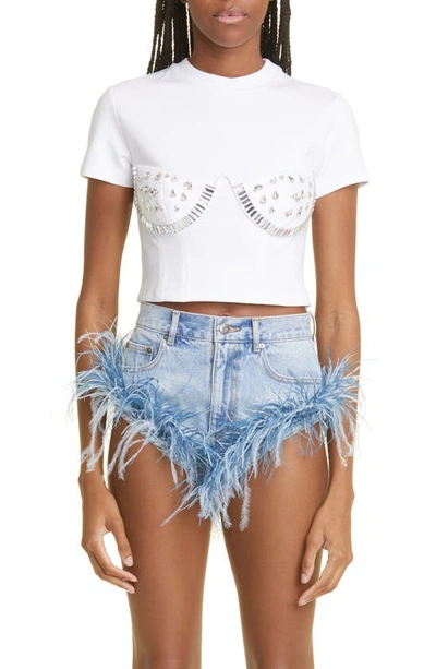 Shop Area Crystal Watermelon Cup Crop T-shirt In White