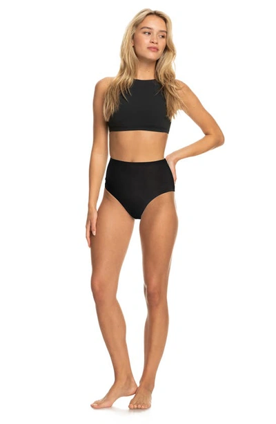 Shop Roxy Ultimate Crop Bikini Top In Anthracite