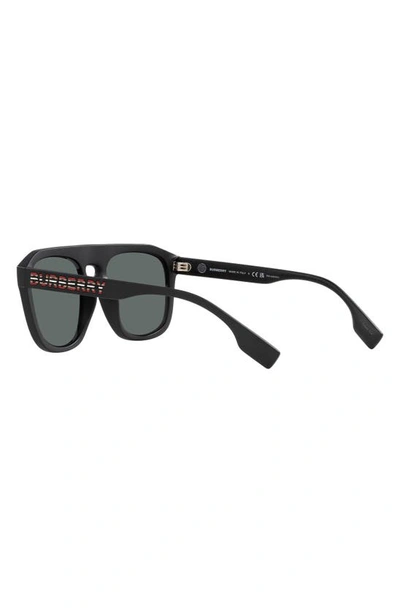 Shop Burberry Wren 57mm Polarized Square Sunglasses In Matte Black