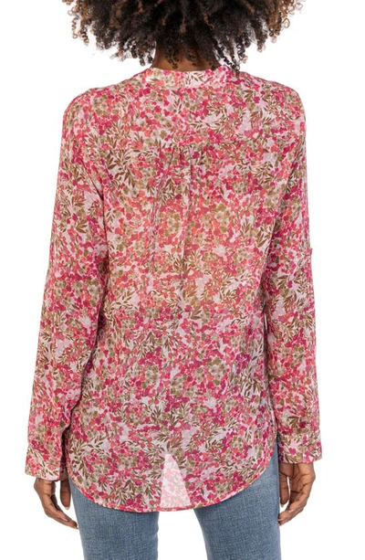 Shop Kut From The Kloth Jasmine Chiffon Button-up Shirt In Nice-magenta/ Spicy Ochre
