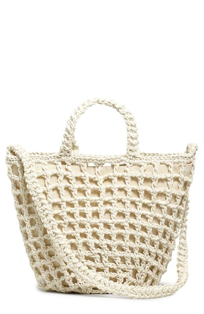 Shop Madewell The Crocheted Shoulder Bag In Antique Cream