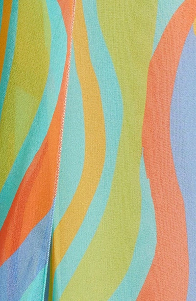 Shop Etro Floral Print Cape Sleeve Silk Maxi Dress In Multi