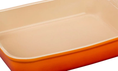 Le Creuset Heritage 4-quart Rectangular Stoneware Dish In Flame