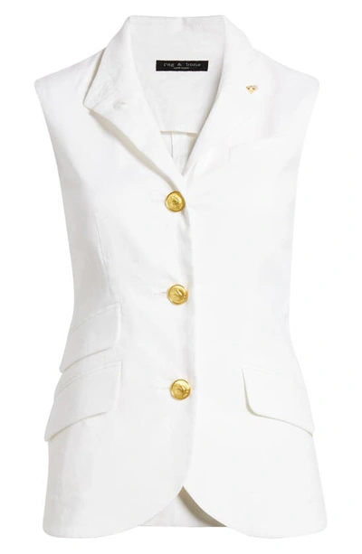 Shop Rag & Bone Slade Linen Blend Vest In White