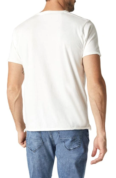 Mavi Jeans Raw Edge Cotton T-shirt In Blanc De Blanc