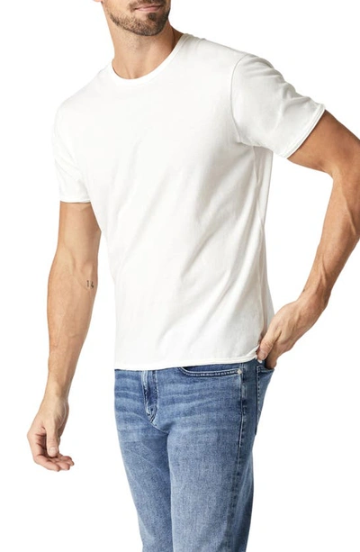 Mavi Jeans Raw Edge Cotton T-shirt In Blanc De Blanc