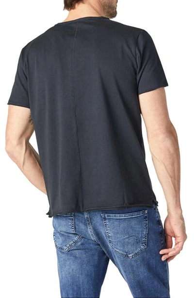 Shop Mavi Jeans Raw Edge Cotton T-shirt In Black