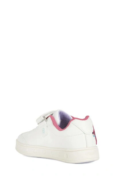Shop Geox Kids' Skylin Light-up Sneaker In White/ Multicolor