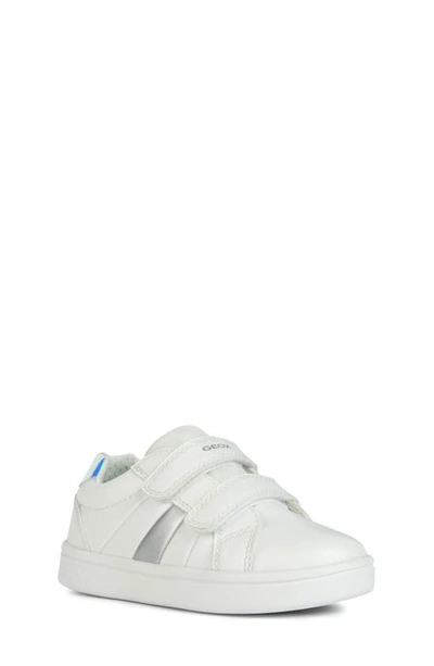 Shop Geox Kids' Dj Rock Sneaker In White/ Silver