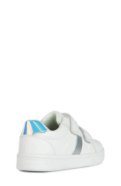 Shop Geox Kids' Dj Rock Sneaker In White/ Silver