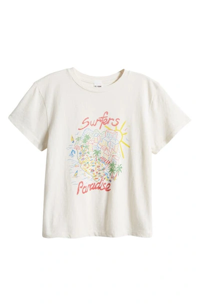 Shop Re/done Surfer's Paradise Cotton Graphic T-shirt In Vintage White