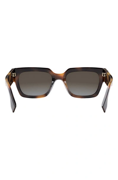 Shop Fendi The  First Rectangular Sunglasses In Blonde Havana / Gradient Smoke