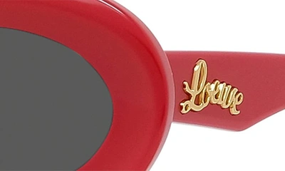 Shop Loewe X Paula's Ibiza Small 50mm Oval Sunglasses In Shiny Red / Smoke