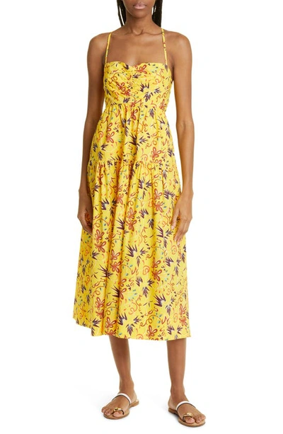 Shop A.l.c Arit Floral Cotton Sundress In Sole Multi