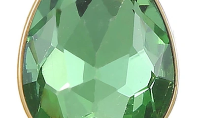 Ettika Teardrop Crystal Linear Earrings In Peridot