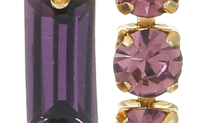 Shop Ettika Crystal Linear Drop Earrings In Purple
