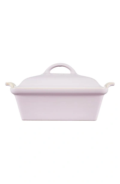 Shop Le Creuset Heritage 2 1/2 Quart Covered Square Stoneware Casserole In Shallot