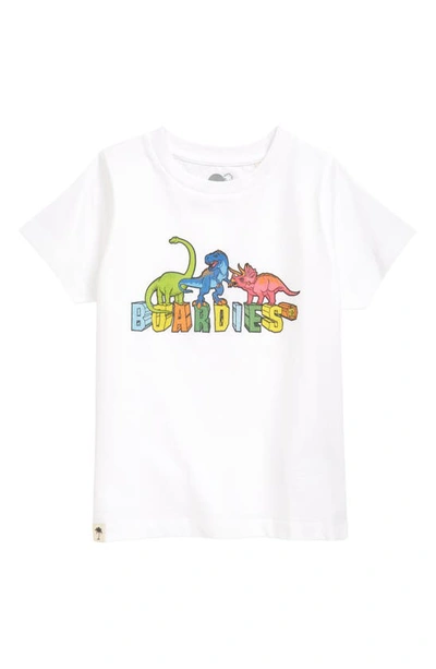 Shop Boardies Kids' Vibrant Dino Organic Cotton Graphic Tee In White