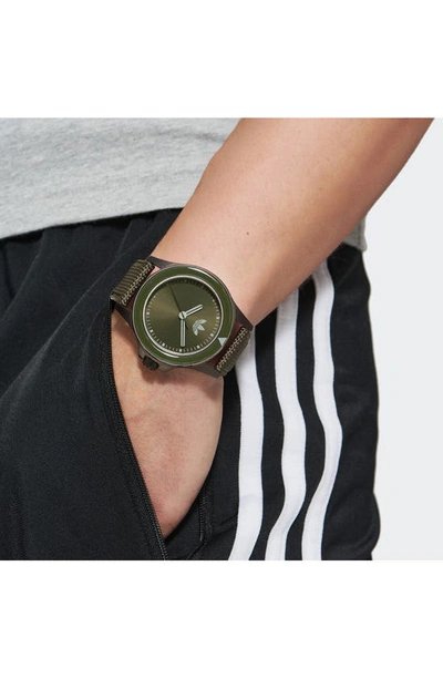 Shop Adidas Originals Expression One Nylon Strap Watch, 44mm In Green