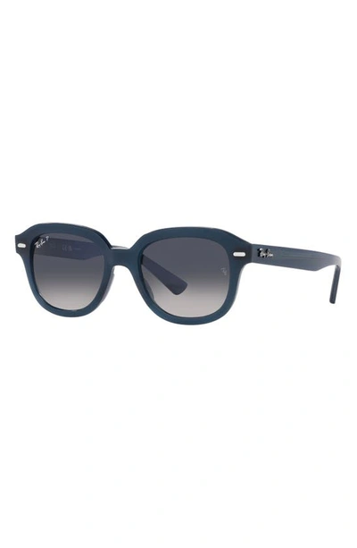 Shop Ray Ban Erik 51mm Gradient Polarized Square Sunglasses In Dark Blue