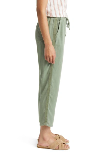 Shop Caslon Drawstring Crop Pants In Green Dune