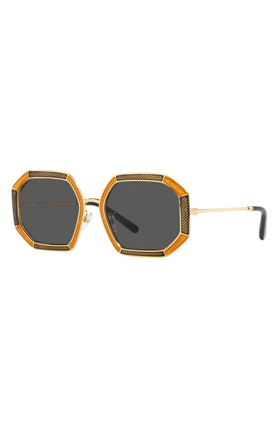 Shop Tory Burch 52mm Irregular Sunglasses In Gold