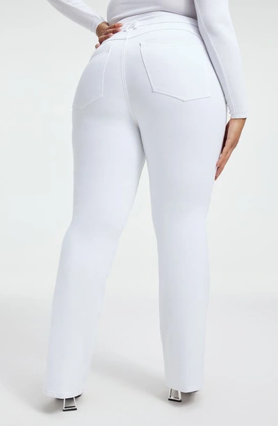 Shop Good American Good Classic High Waist Bootcut Jeans In White001