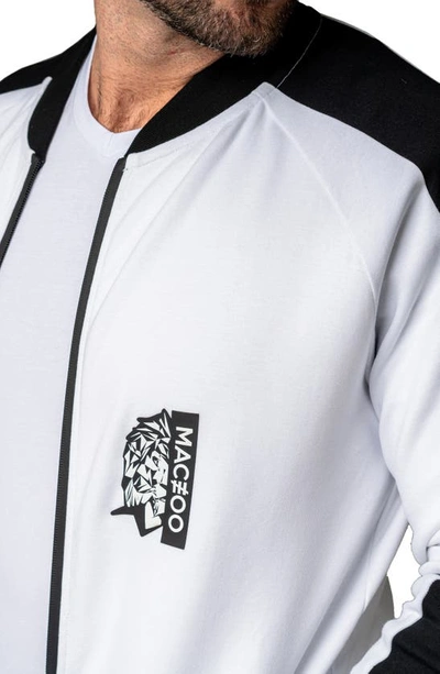 Maceoo Legendary Stretch Cotton Zip-up Jacket In White