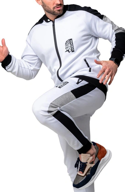 Maceoo Legendary Stretch Cotton Zip-up Jacket In White