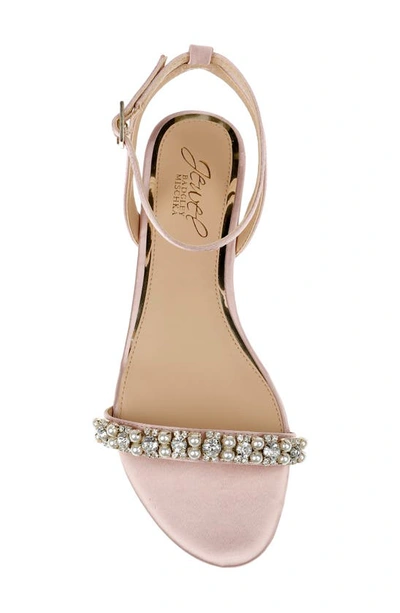 Jewel Badgley Mischka Daria Ankle Strap Sandal In Pastel Pink