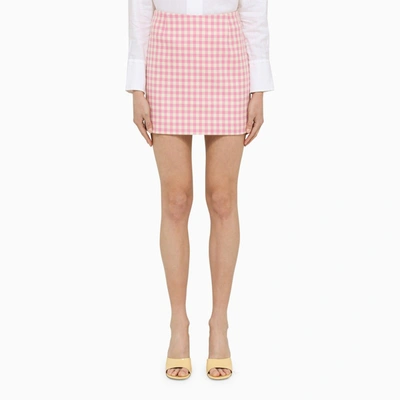 Shop Ami Alexandre Mattiussi Checkered Mini Skirt In Pink