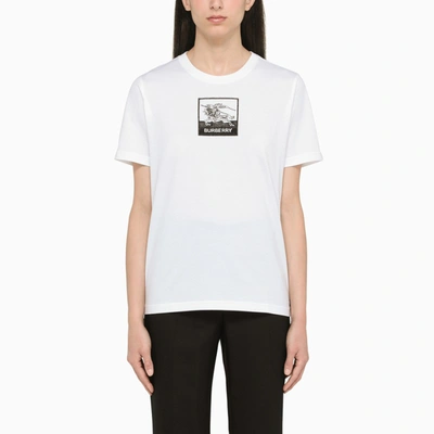 Shop Burberry | White T-shirt With Patch