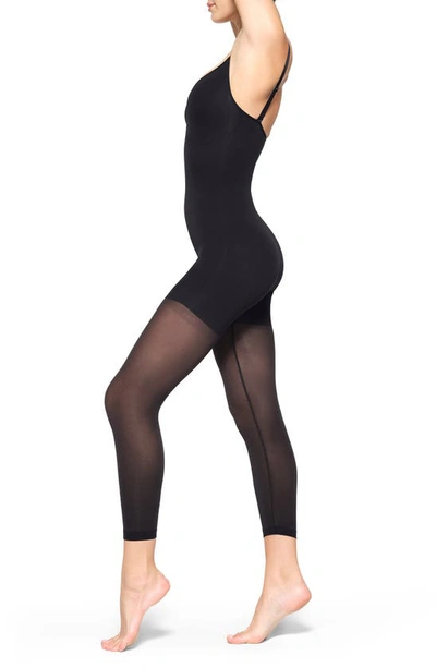 Shop Skims Seamless Sculpt Catsuit In Onyx