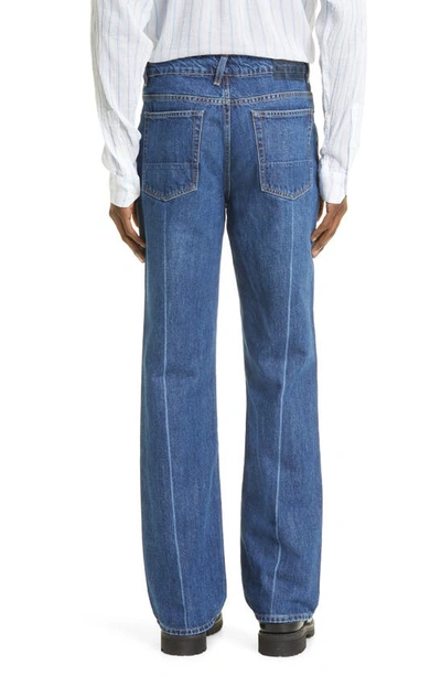 Shop Our Legacy '70s Cut Bootcut Jeans In Mid Blue Crease Denim