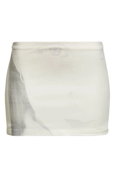 Shop Paloma Wool Digital Face Print Miniskirt In C/010 Off-white