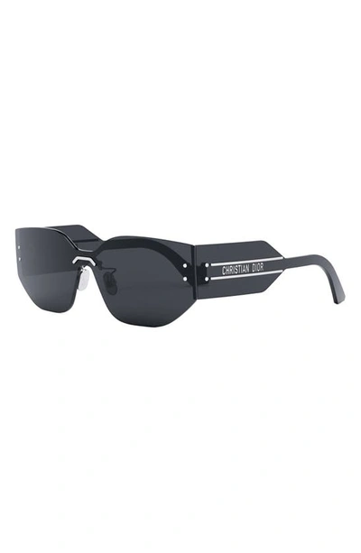 Shop Dior 'club M6u Shield Sunglasses In Shiny Palladium / Smoke