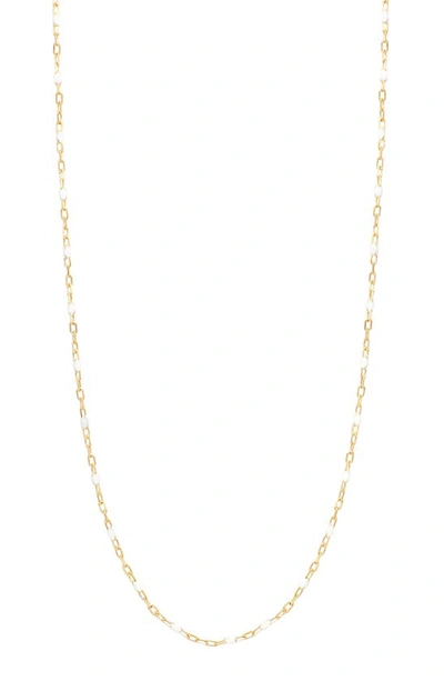 Shop Bony Levy 14k Gold Enamel Chain Necklace In 14k Yellow Gold White