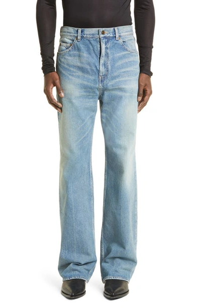 Shop Saint Laurent '70s High Waist Flare Jeans In Authentic Medium Blue
