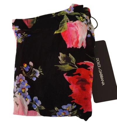 Shop Dolce & Gabbana Black Floral Print Tights Nylon Women's Stockings