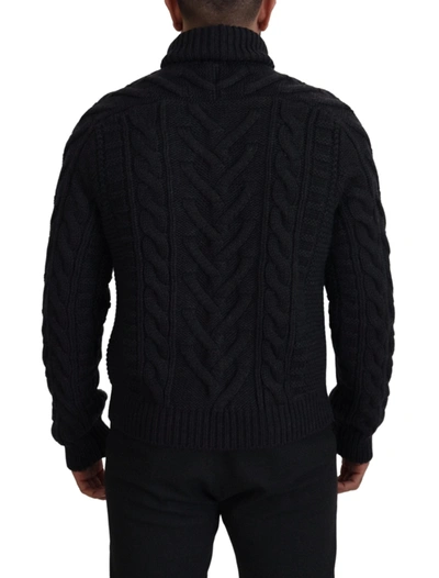 Shop Dolce & Gabbana Black Wool Knit Turtleneck Pullover Men's Sweater
